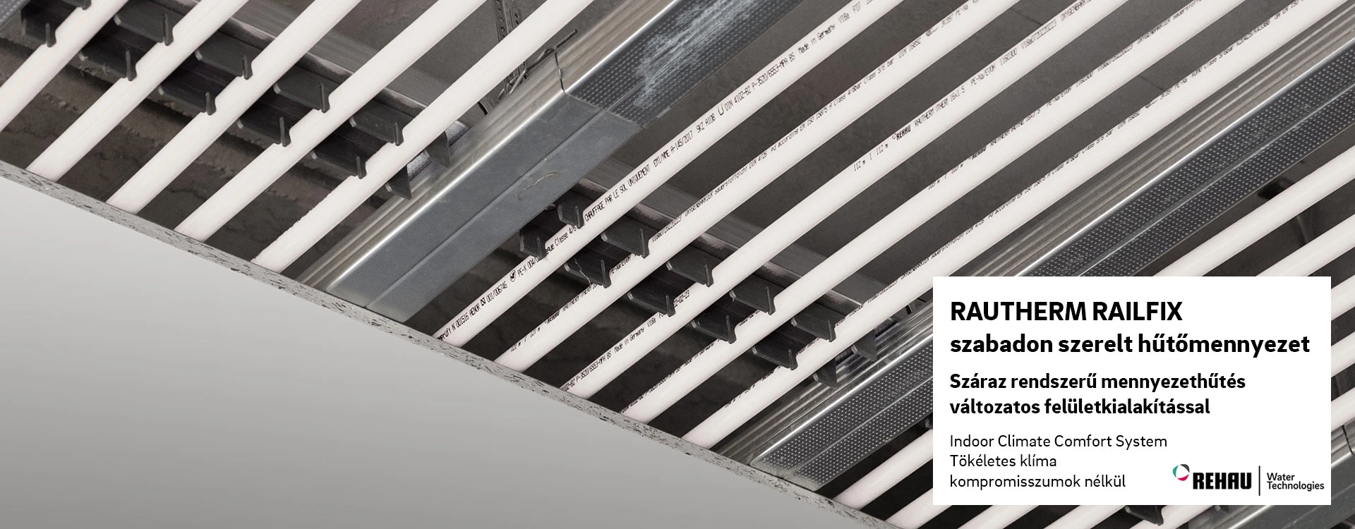RAUTHERM RAILFIX szabadon szerelt hűtőmennyezet